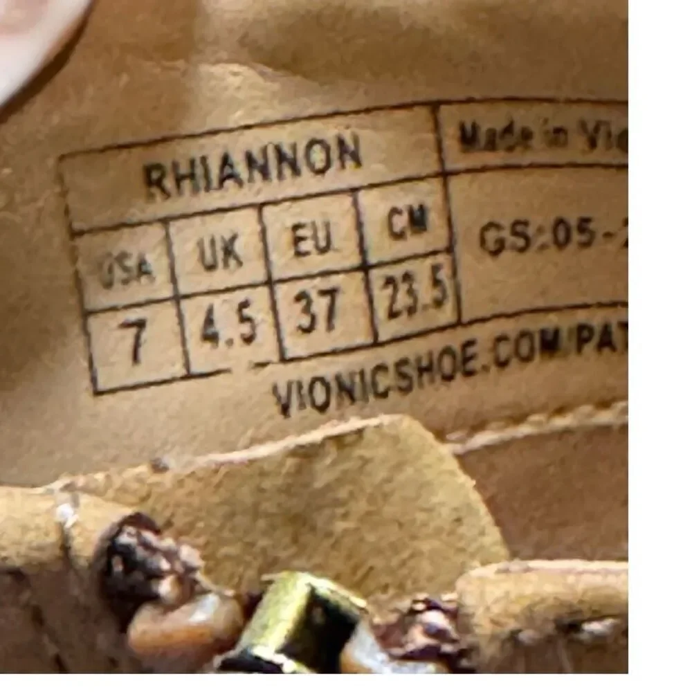 Vionic $190 Rhiannon Equestrian Ankle Boots Cognac Nubuck Leather Buckle Detail